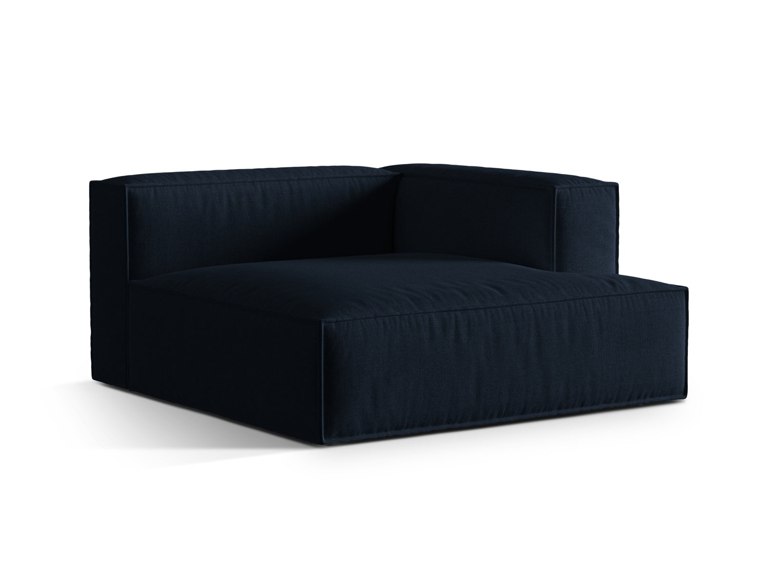 Nuria Velour Chaise Longue rechts 1 Sitzer in Dark Blue-Paris präsentiert im Onlineshop von KAQTU Design AG. Modulares Sofa ist von Micadoni