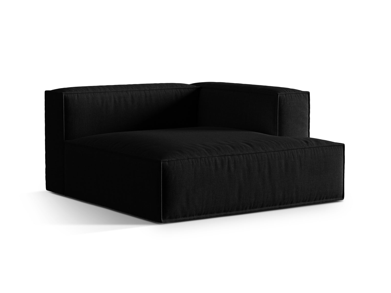 Nuria Velour Chaise Longue rechts 1 Sitzer in Black-Paris präsentiert im Onlineshop von KAQTU Design AG. Modulares Sofa ist von Micadoni