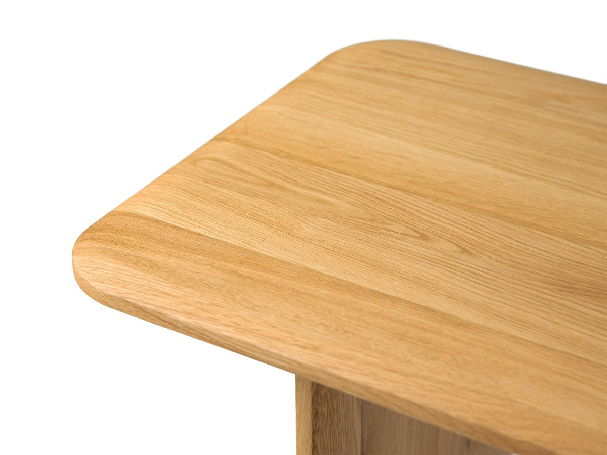 Konsolentisch Charlotte aus massiver Eiche in natürlicher Holzfarbe, vier Beine, Masse 120x40x76 cm, Hersteller Micadoni.
