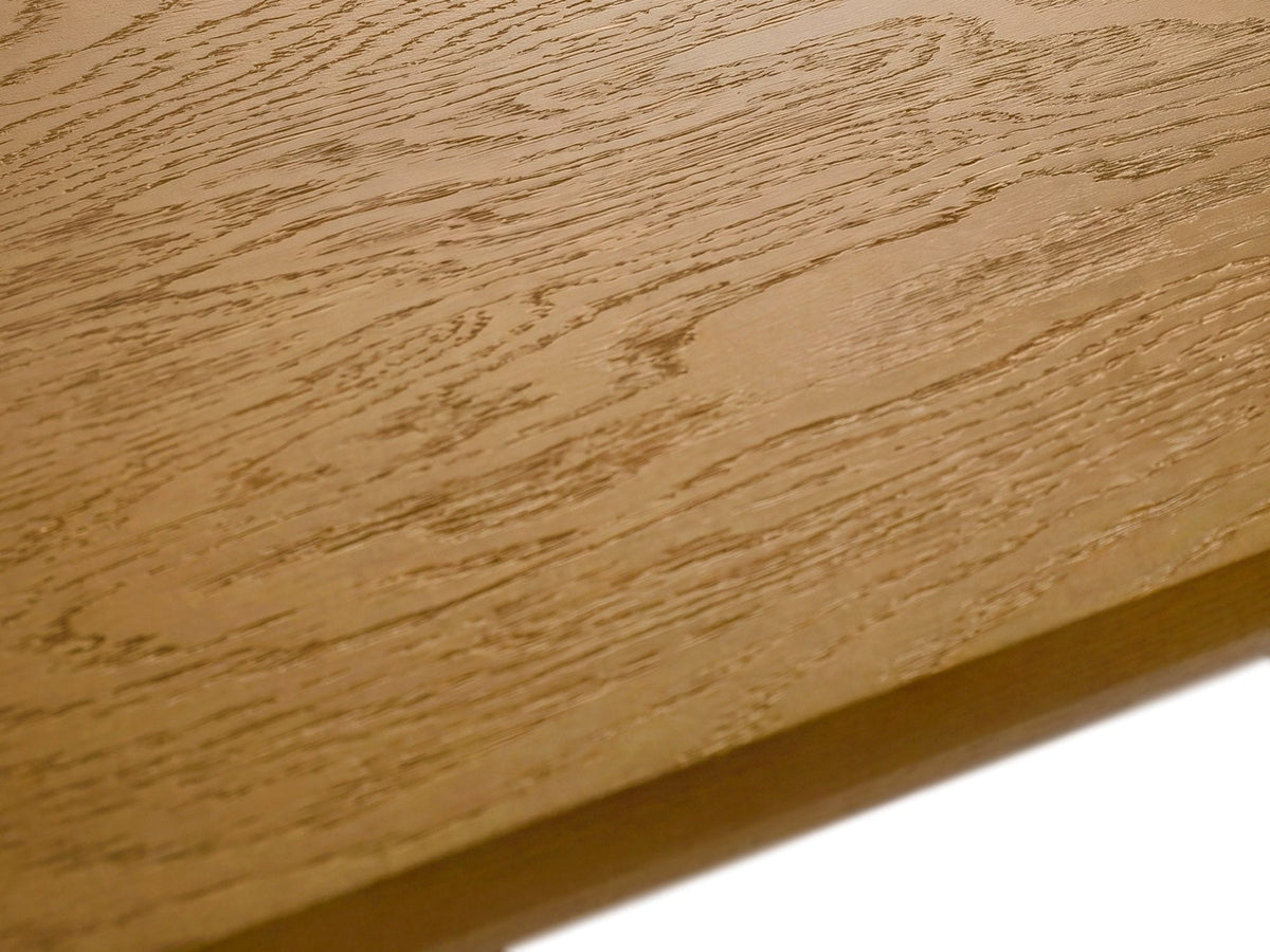 Konsolentisch Izzie aus Holz in Schwarze Eiche mit runden Holzbeinen, gebürsteter Oberfläche und rechteckiger Tischplatte von Micadoni.