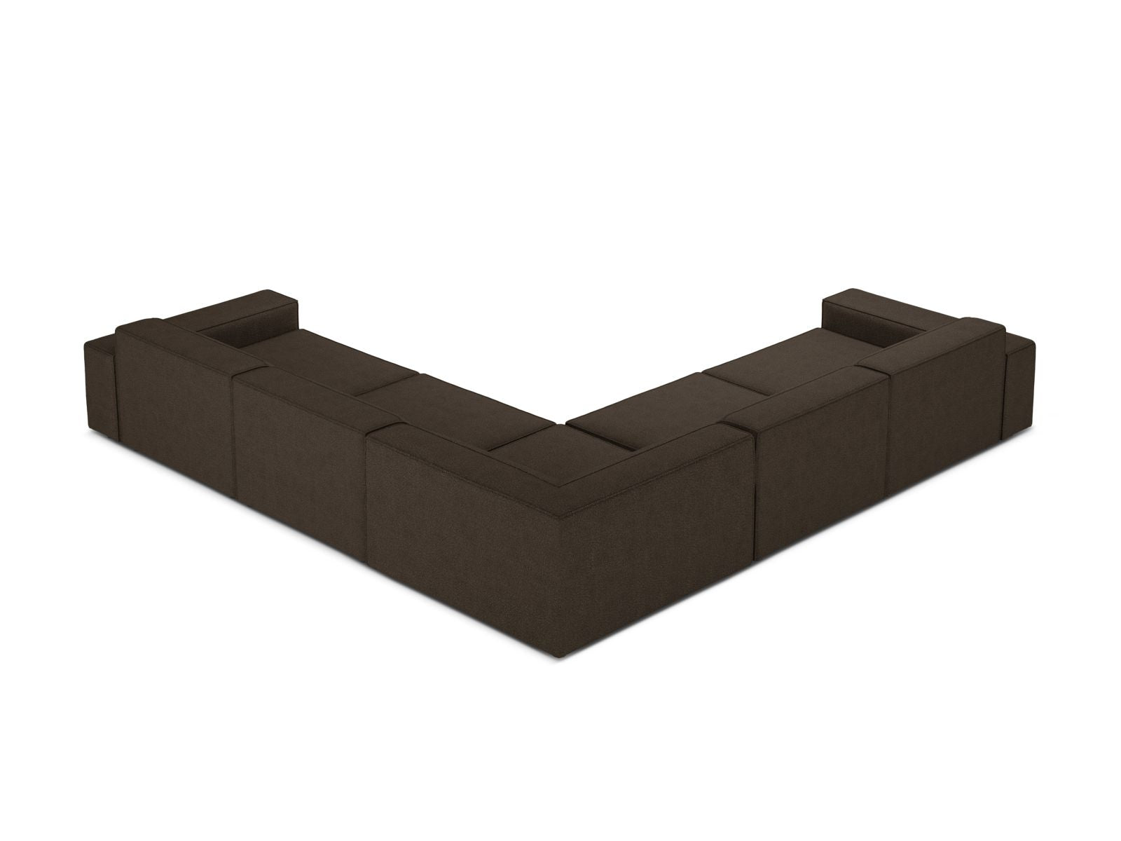 Elegantes Jodie Boucle Ecksofa für 6 Personen in stilvollem Braun, ideal für moderne Wohnräume, von Micadoni.