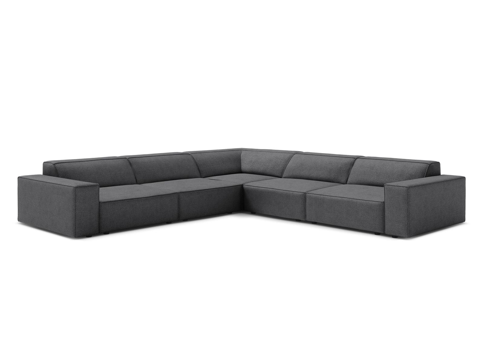 Jodie Boucle Symmetrical Ecksofa 6 Sitzer in Dark Grey-Baloo präsentiert im Onlineshop von KAQTU Design AG. Ecksofa ist von Micadoni