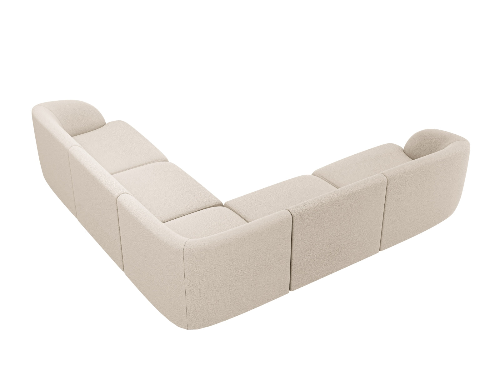 Entdecken Sie das stilvolle Miley Bouclé Ecksofa Reversible 5 Sitzer von Micadoni – ideal für Komfort und Flexibilität in Ihrem Wohnzimmer.