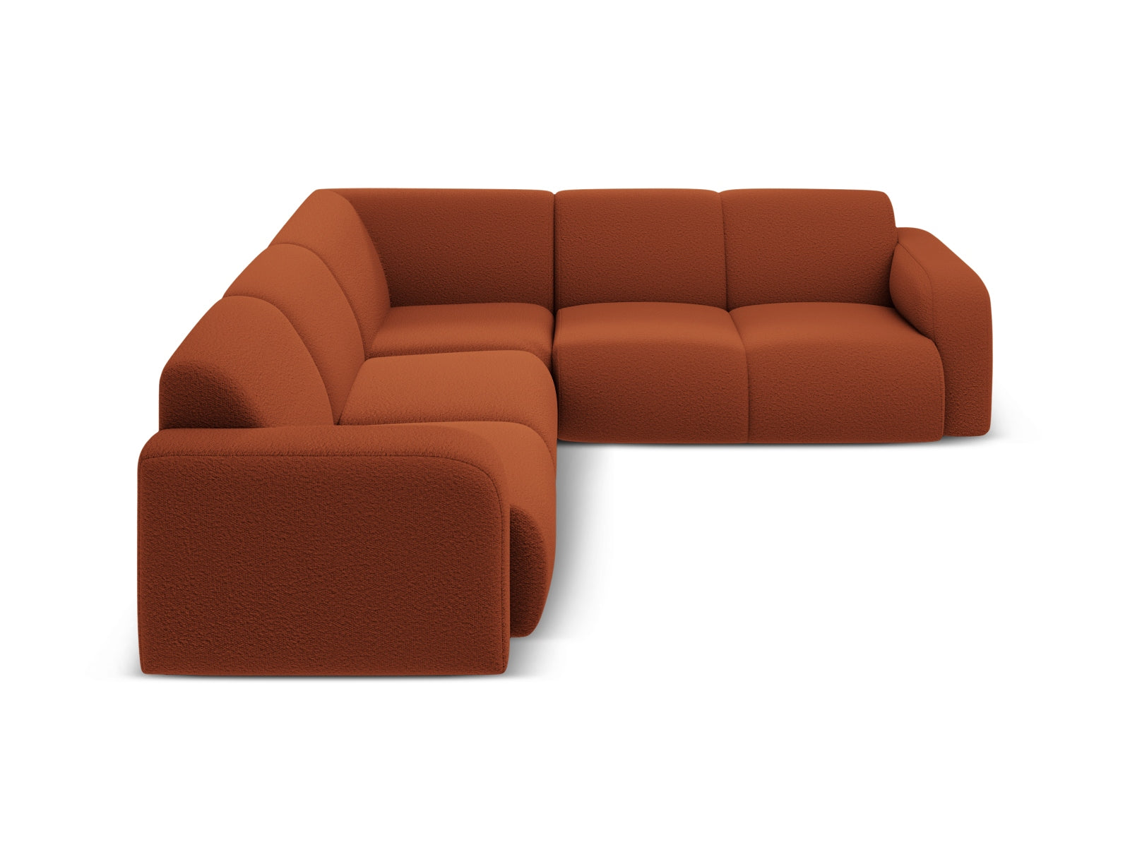 Elegantes Molino Symmetrical Ecksofa in Terracotta, ideal für stilvolle Wohnräume. Komfortables 5-Sitzer Design von Micadoni.