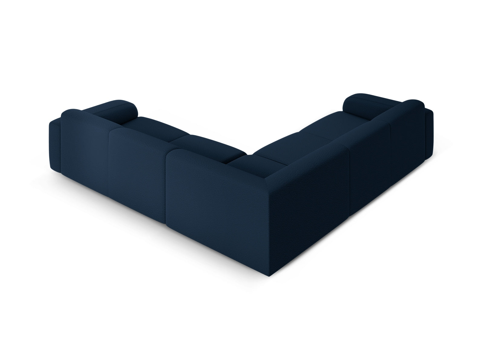 Modernes Ecksofa Molino Symmetrical in tiefem Blau, perfekt für gemütliche Wohnzimmer. 5-Sitzer von Micadoni für höchsten Komfort.