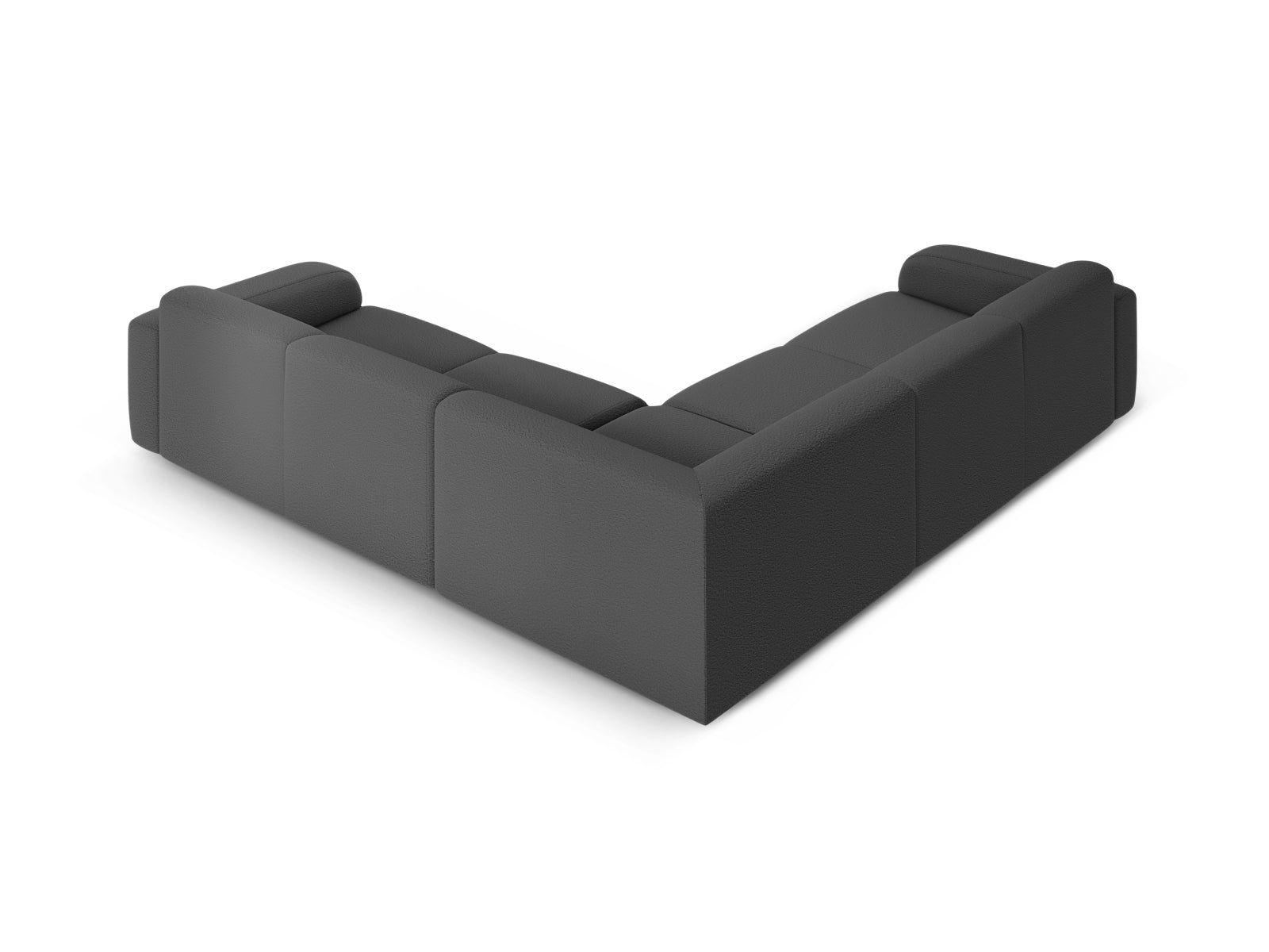 Modernes 5-Sitzer Ecksofa Molino in Dunkelgrau, perfekt für gemütliche Wohnzimmer und stilvolle Einrichtungsideen von Micadoni.