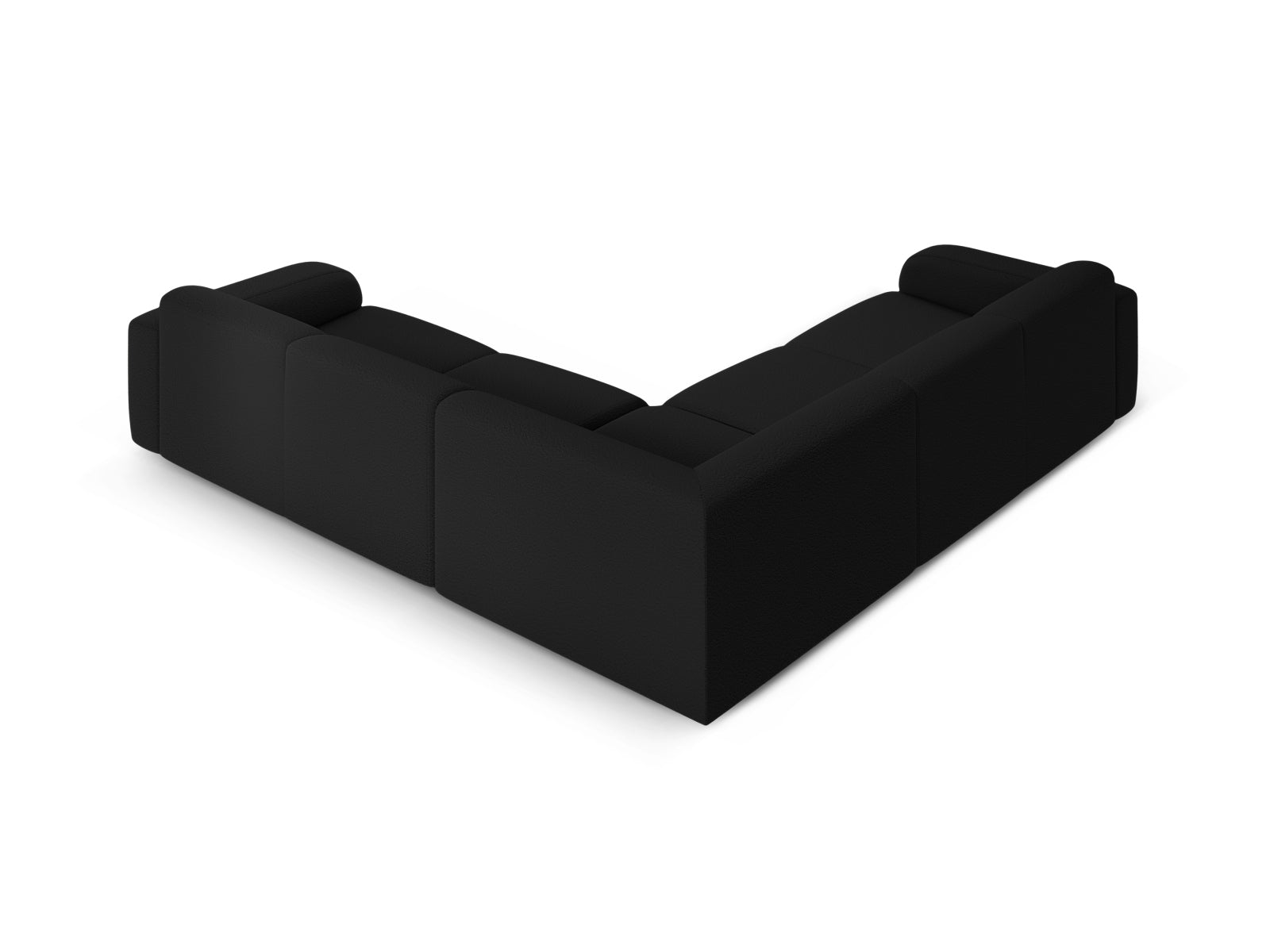 Modernes Molino Symmetrical Ecksofa in edlem Schwarz, perfekt für gemütliche Abende und stilvolle Einrichtung. 5-Sitzer von Micadoni.