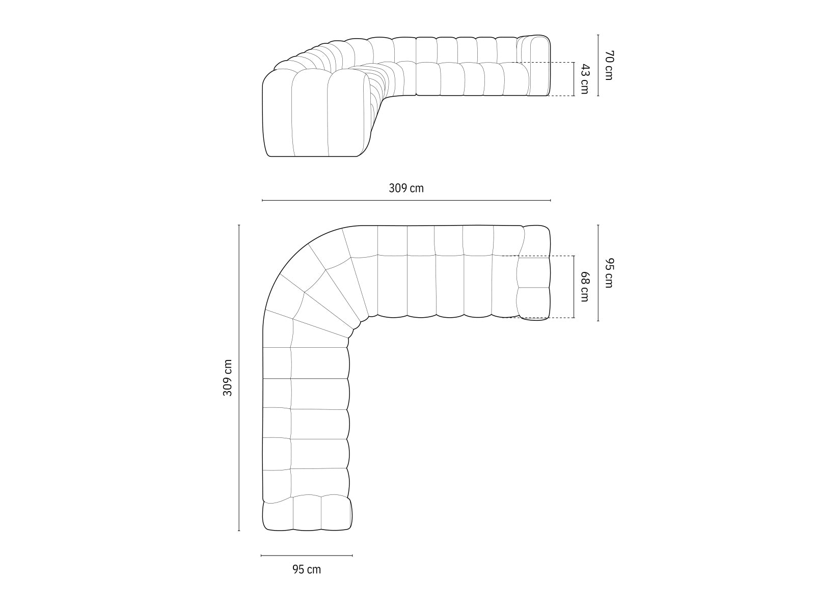 Erleben Sie das Lupine Ecksofa von Micadoni – ein elegantes, modulares 5-Sitzer Sofa, das Komfort und modernes Design perfekt vereint.