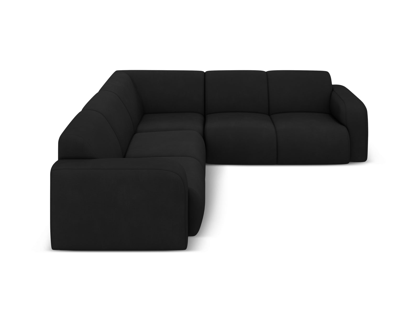 Elegantes Molino Symmetrical Ecksofa in Schwarz, 5-Sitzer von Micadoni, ideal für stilvolle Wohnräume.