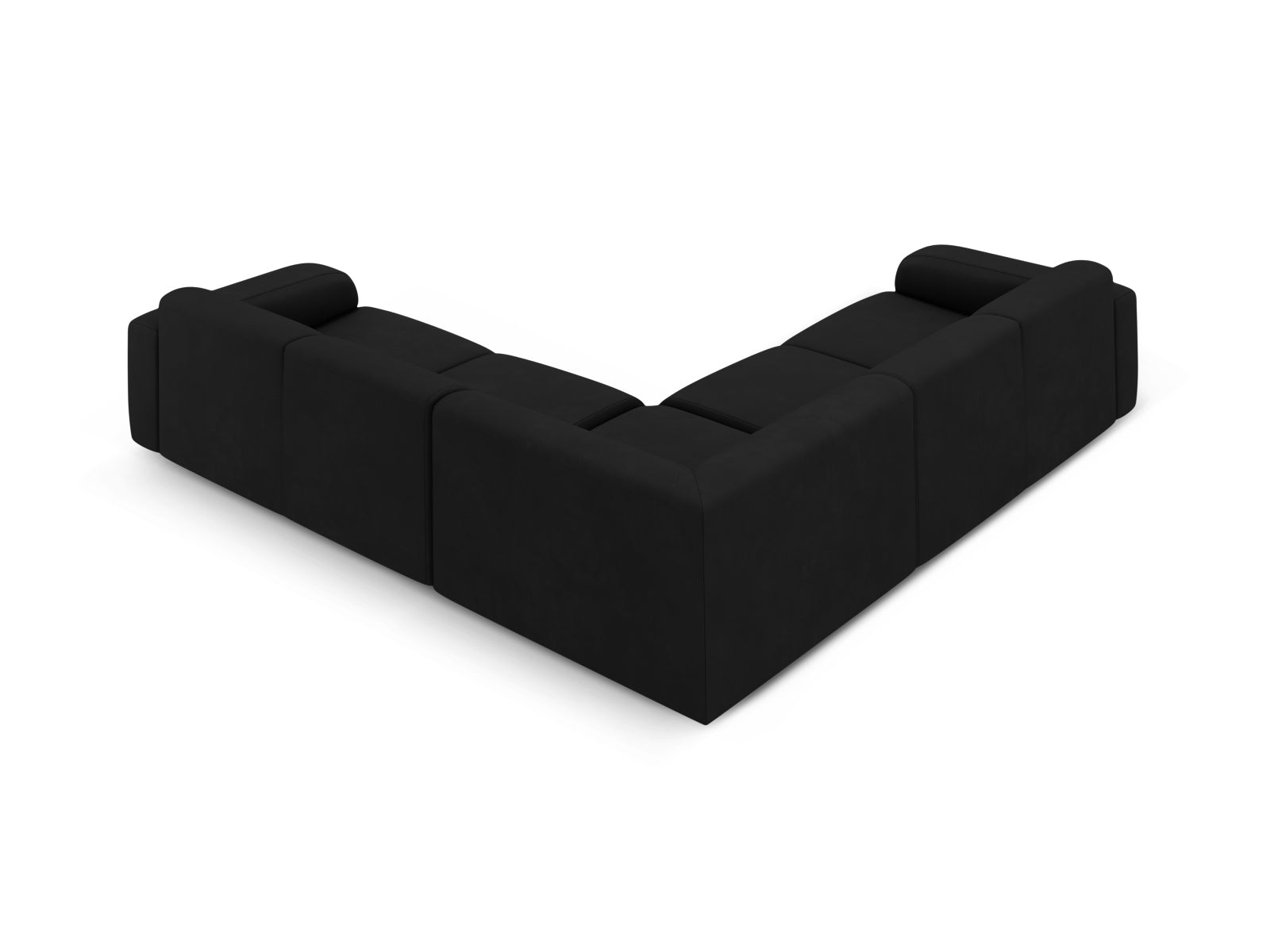 Modernes 5-Sitzer Ecksofa Molino Symmetrical in Schwarz von Micadoni, perfekt für gemütliche und stilvolle Wohnzimmer.