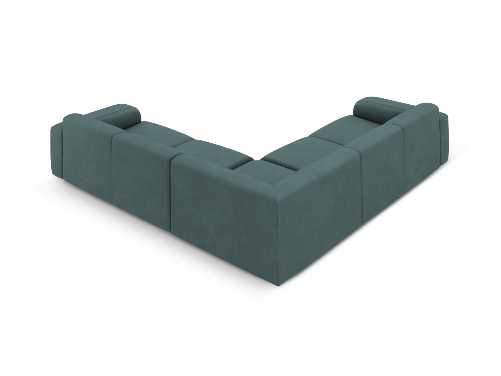 Modernes 5-Sitzer Ecksofa Molino in stilvollem Sea Green-Rebel, perfekt für gemütliche und elegante Wohnbereiche von Micadoni.
