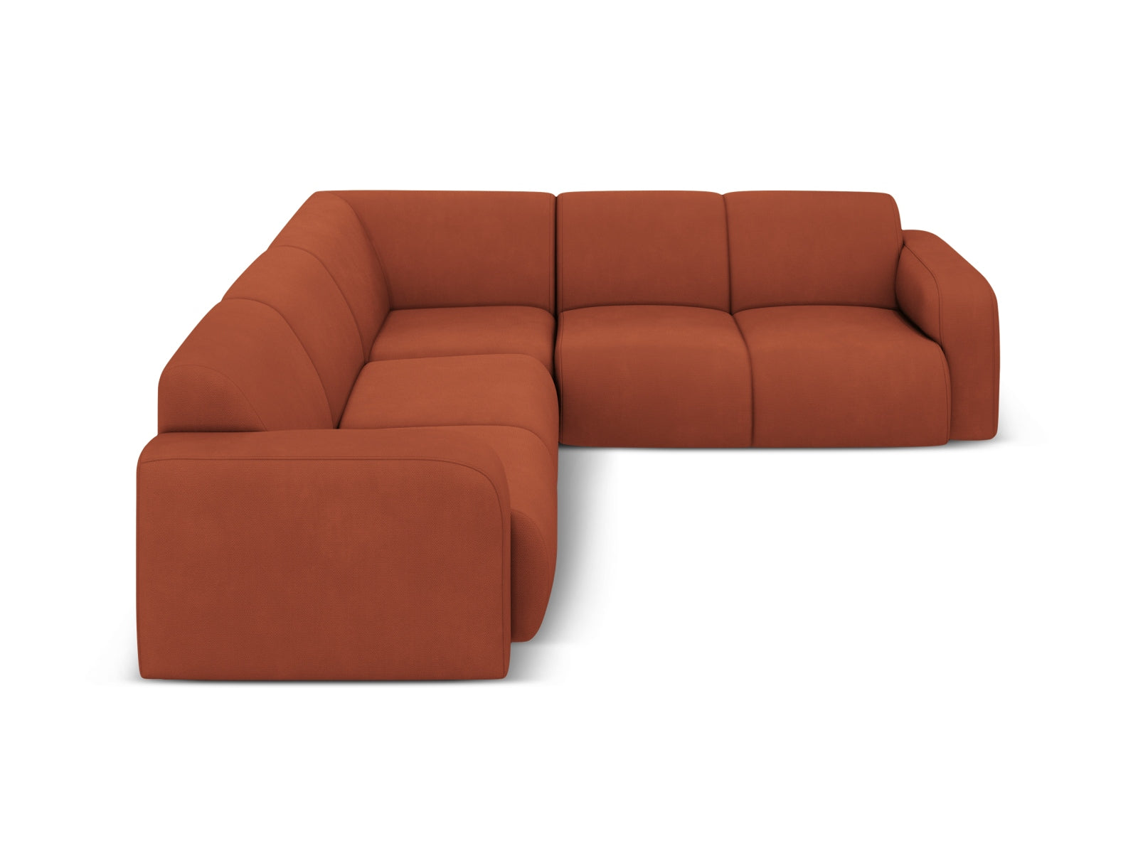 Stylisches Molino Symmetrical Ecksofa in lebhaftem Orange, ideal für moderne Wohnräume, präsentiert von Micadoni.