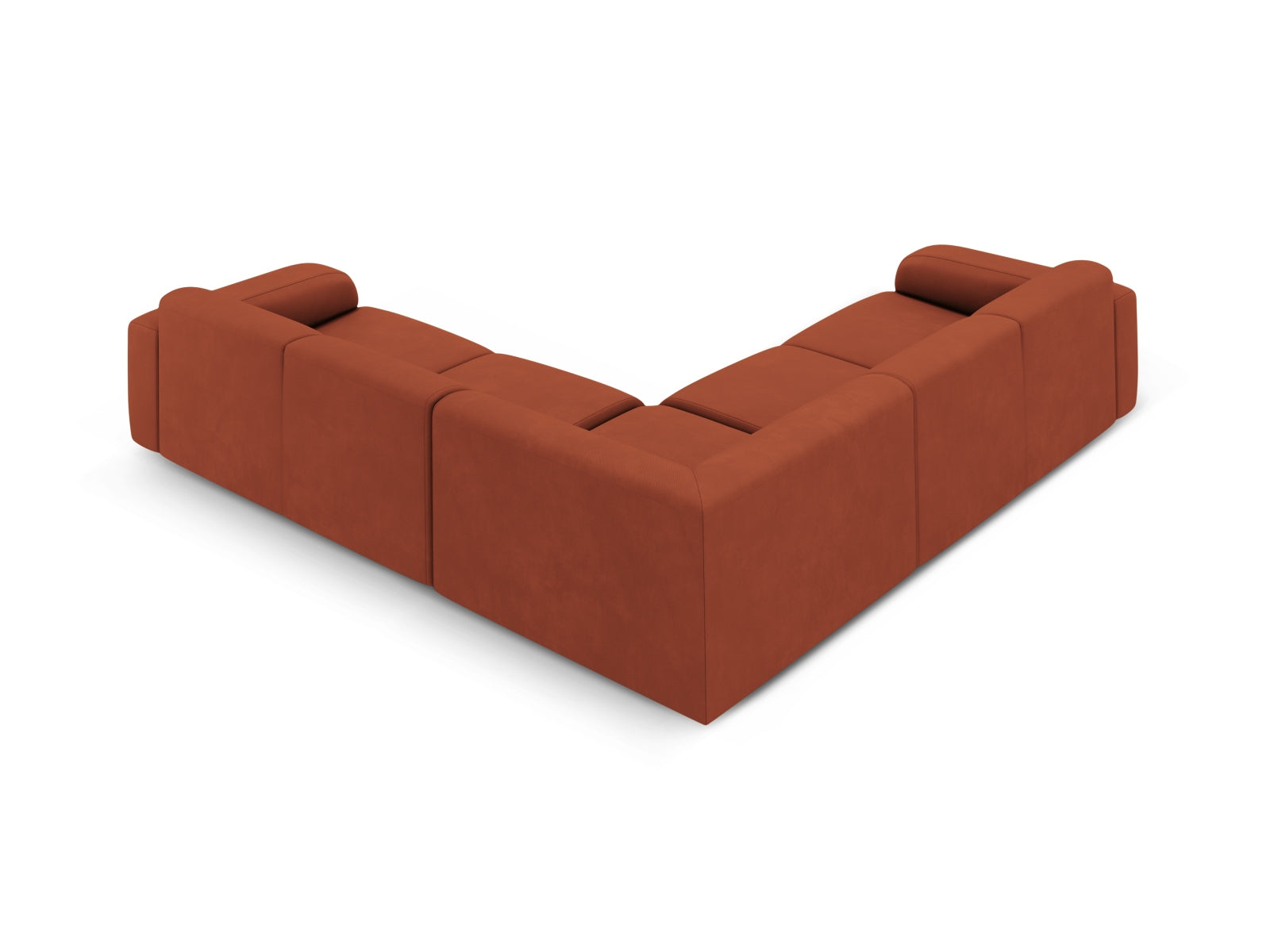 Elegantes 5-Sitzer Ecksofa Molino Symmetrical in strahlendem Orange, perfekt für stilvolle und zeitgemäße Wohnkonzepte von Micadoni.