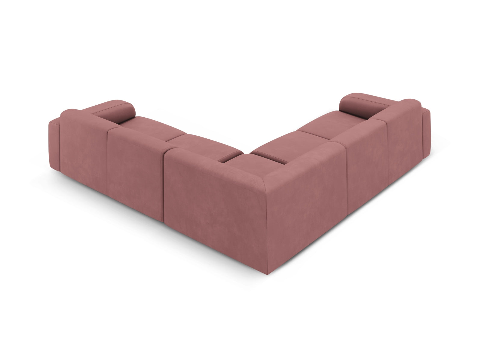 Modernes 5-Sitzer Ecksofa Molino Symmetrical in Pink-Rebel, perfekt für gemütliche und stilvolle Wohnzimmergestaltung.