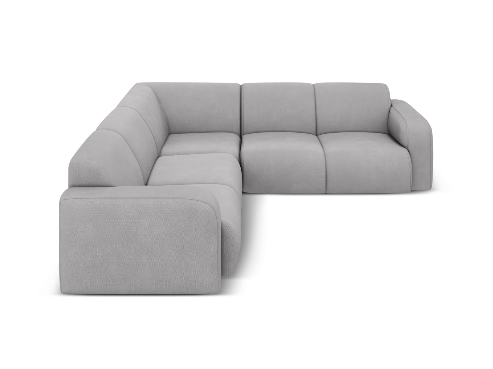 Elegantes Molino Symmetrical Ecksofa in hellem Grau, ideal für stilvolle Wohnräume. Komfortables 5-Sitzer Design von Micadoni.