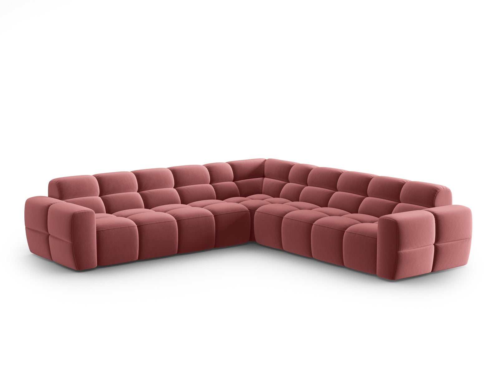 Lisa Velour Symmetrical Ecksofa 5 Sitzer in Flamingo präsentiert im Onlineshop von KAQTU Design AG. Ecksofa ist von Micadoni