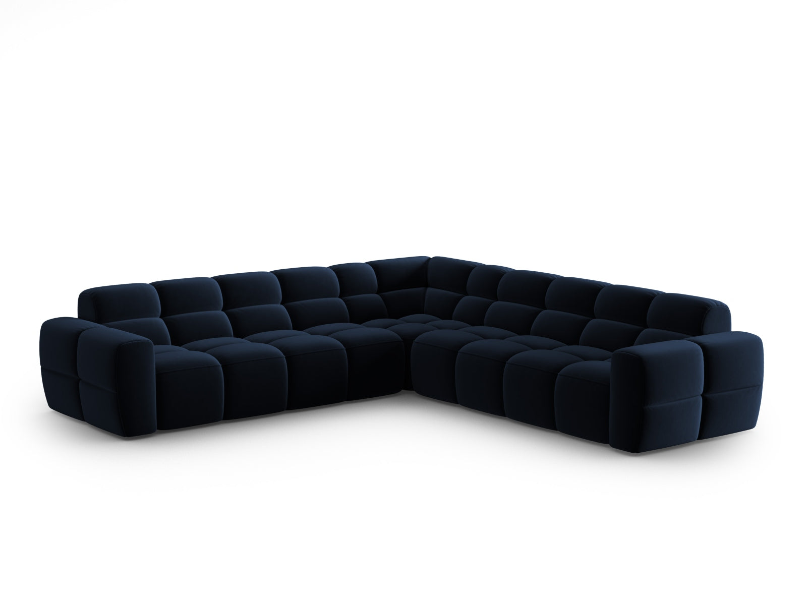 Lisa Velour Symmetrical Ecksofa 5 Sitzer in Royal Blue präsentiert im Onlineshop von KAQTU Design AG. Ecksofa ist von Micadoni
