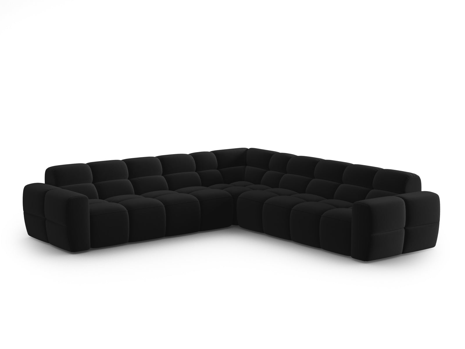 Lisa Velour Symmetrical Ecksofa 5 Sitzer in Black präsentiert im Onlineshop von KAQTU Design AG. Ecksofa ist von Micadoni