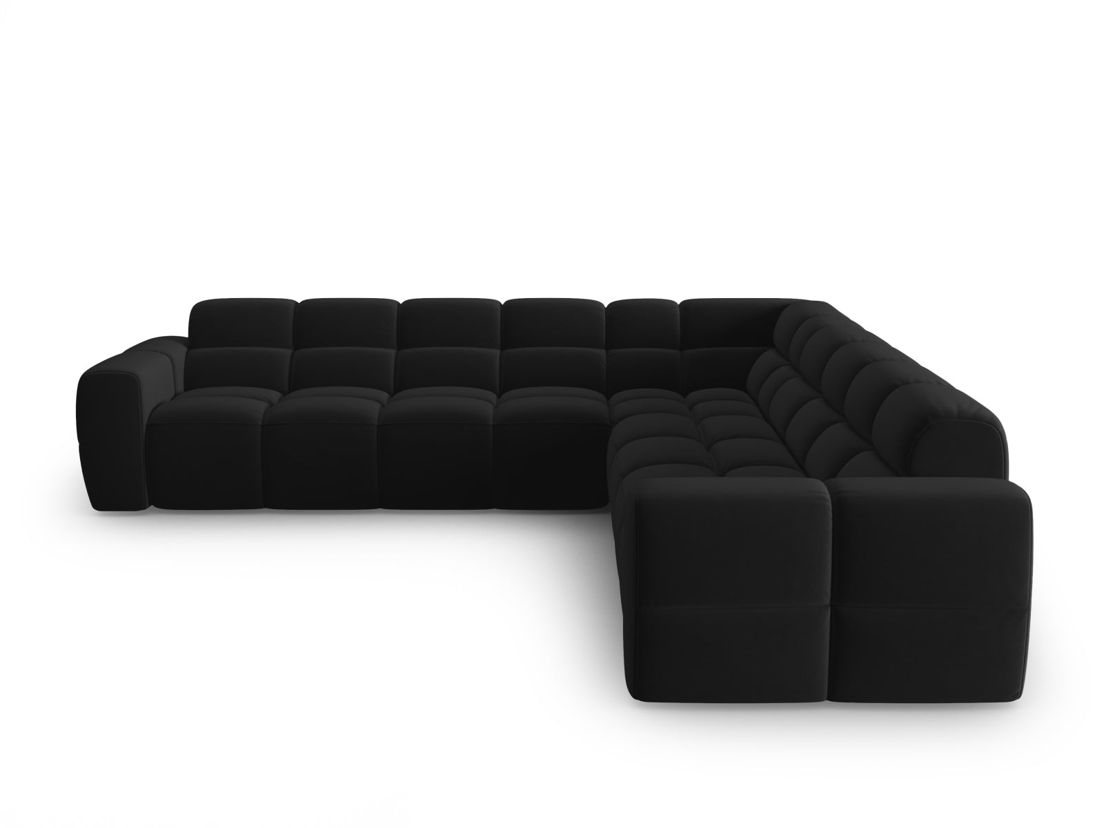 Erleben Sie das Lisa Velour Symmetrical Ecksofa 5 Sitzer von Micadoni – stilvolles Design, optimaler Sitzkomfort und vielseitige Anpassungsmöglichkeiten für Ihr Wohnzimmer.