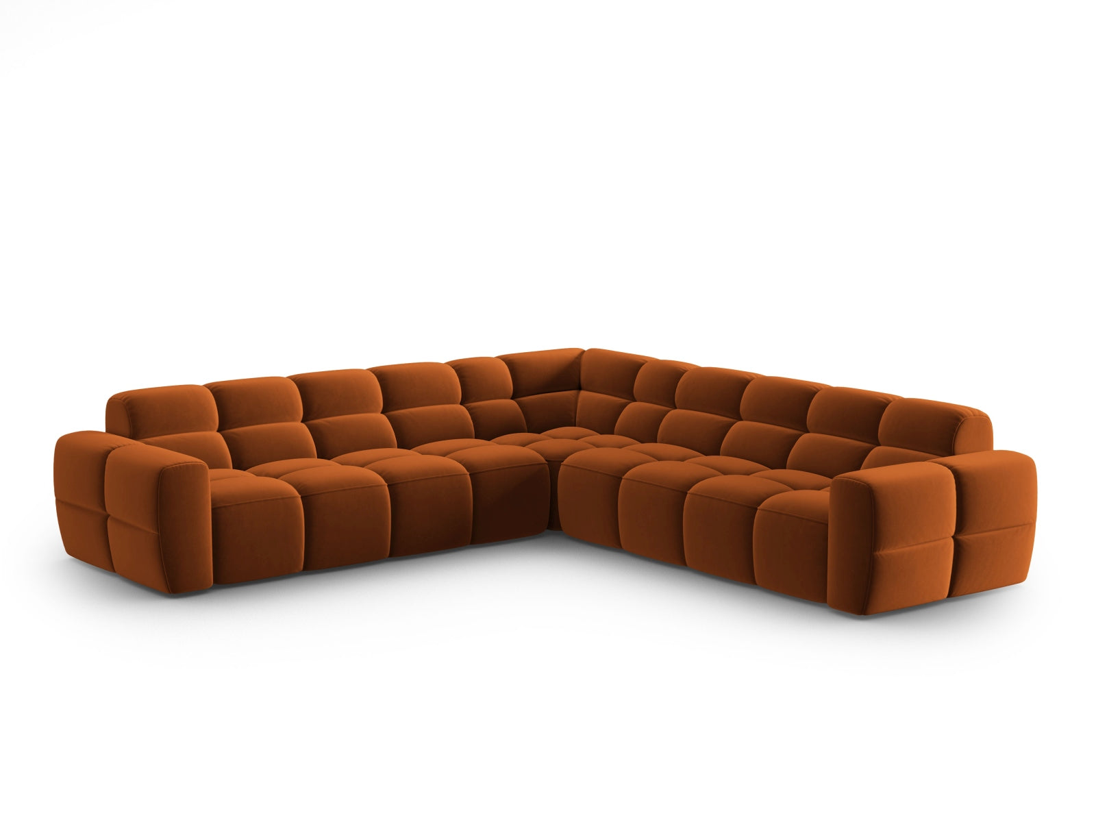 Lisa Velour Symmetrical Ecksofa 5 Sitzer in Terracotta präsentiert im Onlineshop von KAQTU Design AG. Ecksofa ist von Micadoni