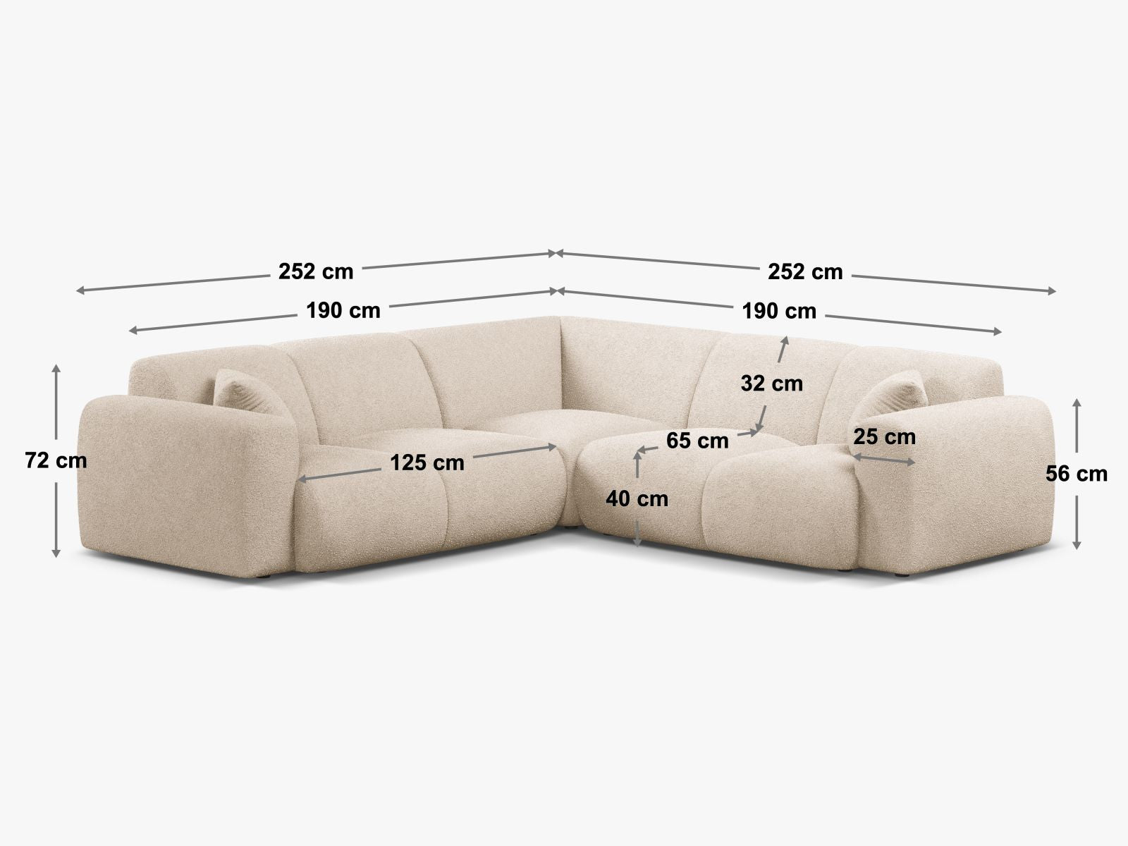 Modernes 5-Sitzer Ecksofa Molino aus Velours in Flamingo-Casino, ideal für gemütliche Abende und stilvolle Einrichtung.