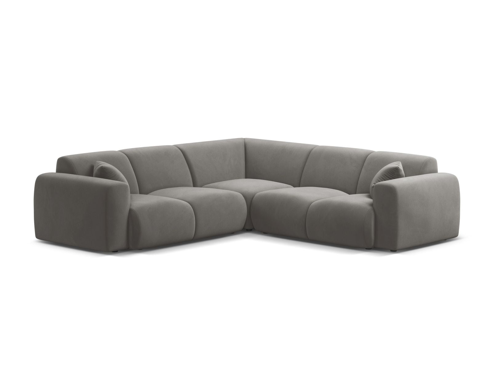 Molino Velour Symmetrical Ecksofa 5 Sitzer in Grey-Casino präsentiert im Onlineshop von KAQTU Design AG. Ecksofa ist von Micadoni