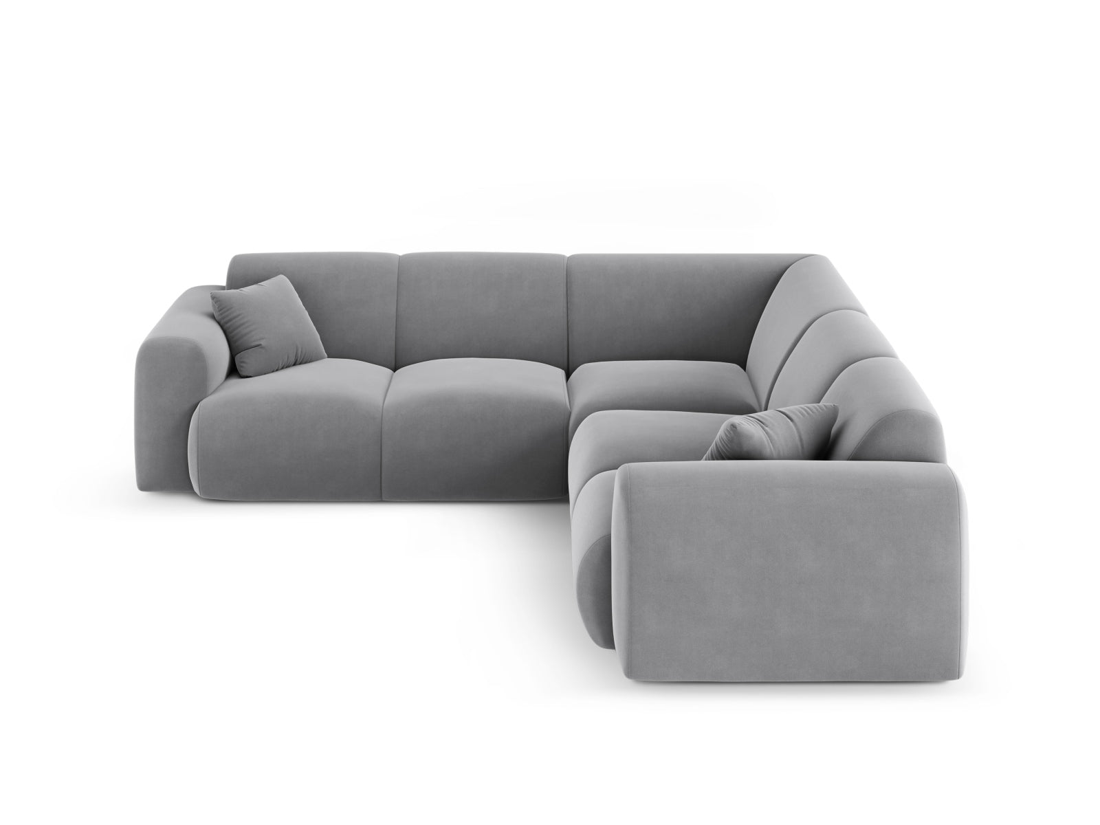 Molino Velour Symmetrical Ecksofa 5 Sitzer in Light Grey-Casino präsentiert im Onlineshop von KAQTU Design AG. Ecksofa ist von Micadoni