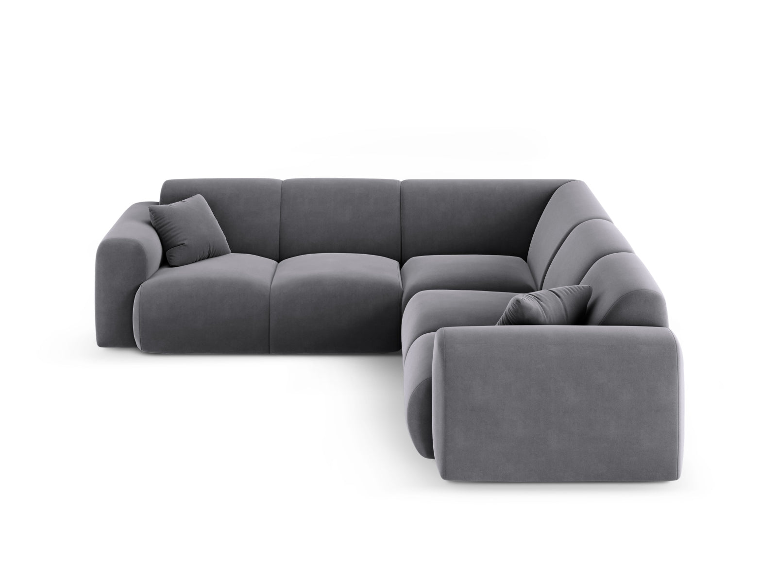 Molino Velour Symmetrical Ecksofa 5 Sitzer in Dark Grey-Casino präsentiert im Onlineshop von KAQTU Design AG. Ecksofa ist von Micadoni