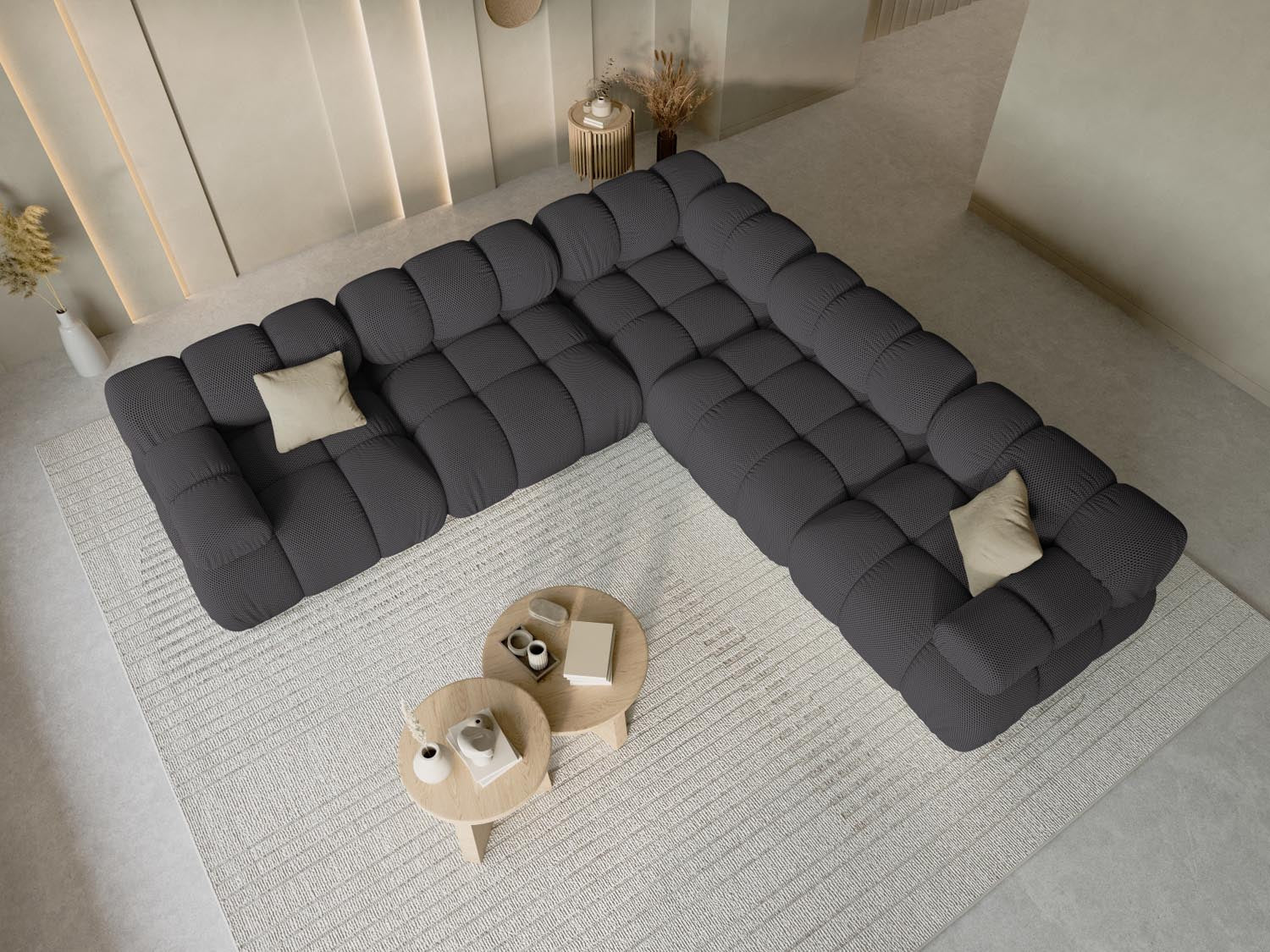 Elegantes Bellis Ecksofa in Espresso-Sonic, 5-Sitzer, 282 cm, ideal für stilvolle Wohnräume, präsentiert von Micadoni.