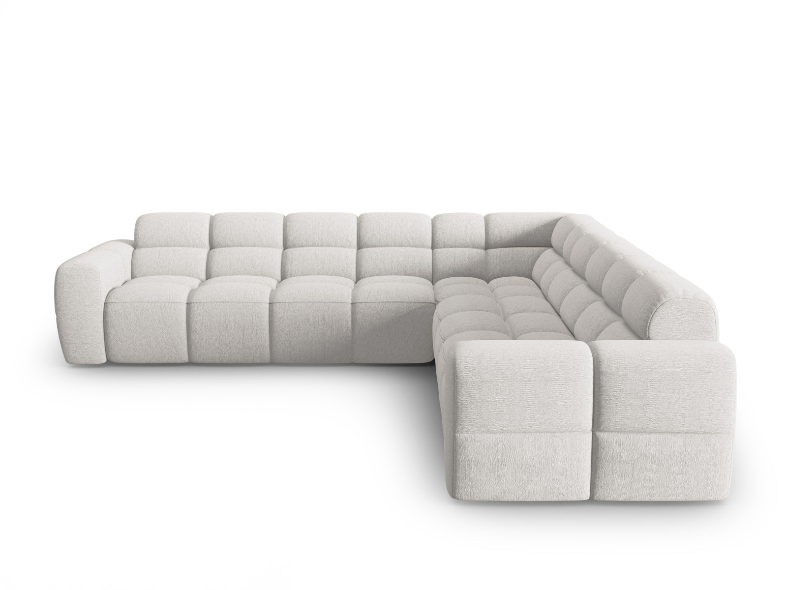 Erleben Sie das stilvolle Lisa Symmetrical Ecksofa von Micadoni. Dieses 5-Sitzer Velour Sofa vereint modernen Komfort und elegantes Design für Ihr Wohnzimmer.