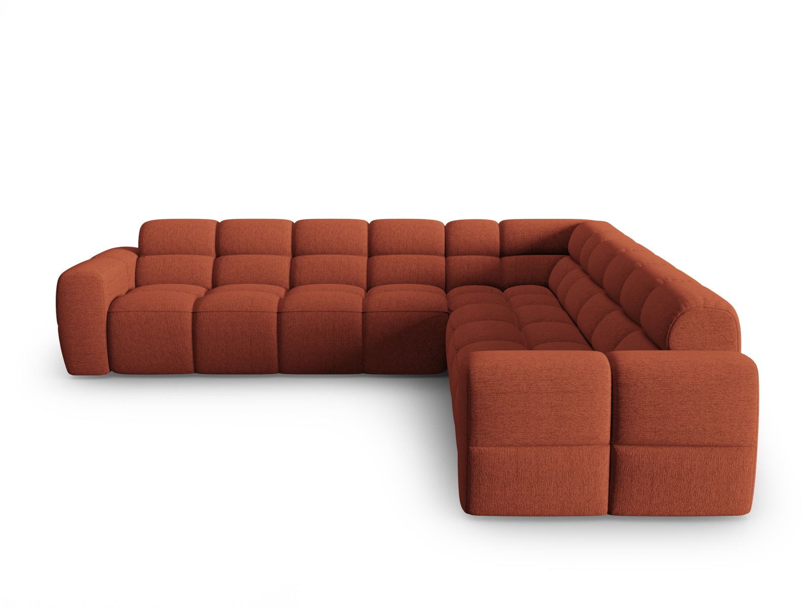 Erleben Sie das stilvolle Lisa Symmetrical Ecksofa von Micadoni. Dieses 5-Sitzer Velours-Sofa vereint Komfort und modernes Design für Ihr Zuhause.