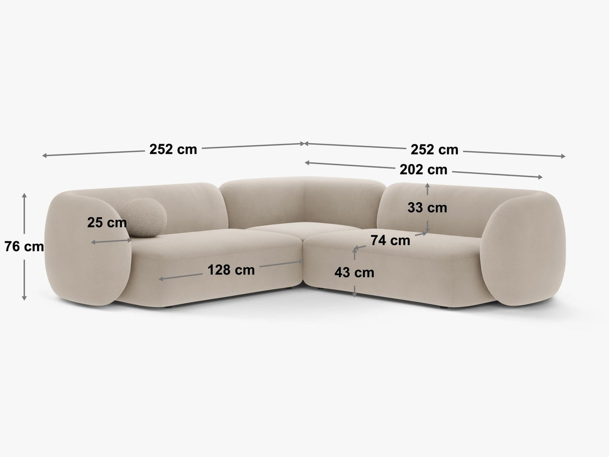 5-Sitzer Modular Ecksofa Symmetric Kate in Black-Salvador präsentiert im Onlineshop von KAQTU Design AG. Ecksofa ist von Micadoni