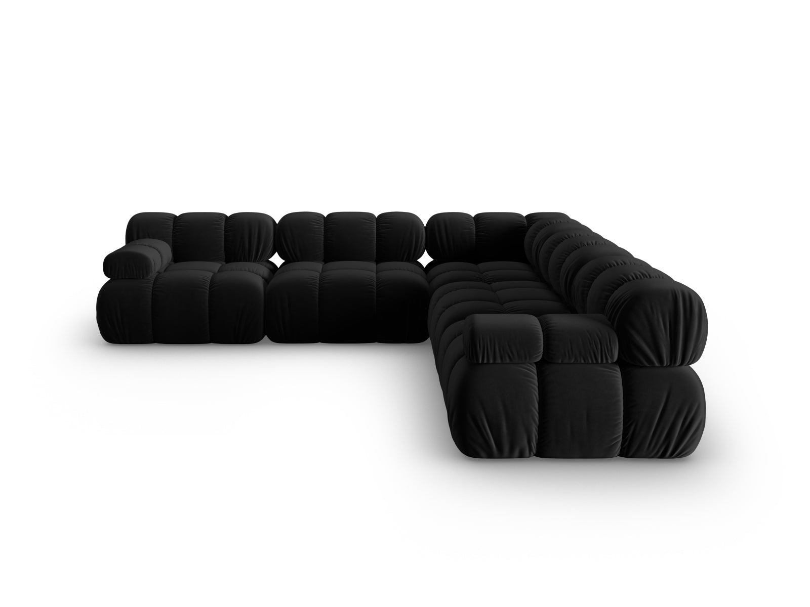Bellis Velour Symmetrical Ecksofa 5 Sitzer 282cm in Black präsentiert im Onlineshop von KAQTU Design AG. Ecksofa ist von Micadoni