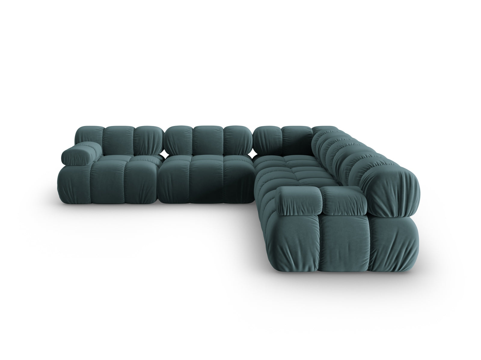 Bellis Velour Symmetrical Ecksofa 5 Sitzer 282cm in Turquoise präsentiert im Onlineshop von KAQTU Design AG. Ecksofa ist von Micadoni
