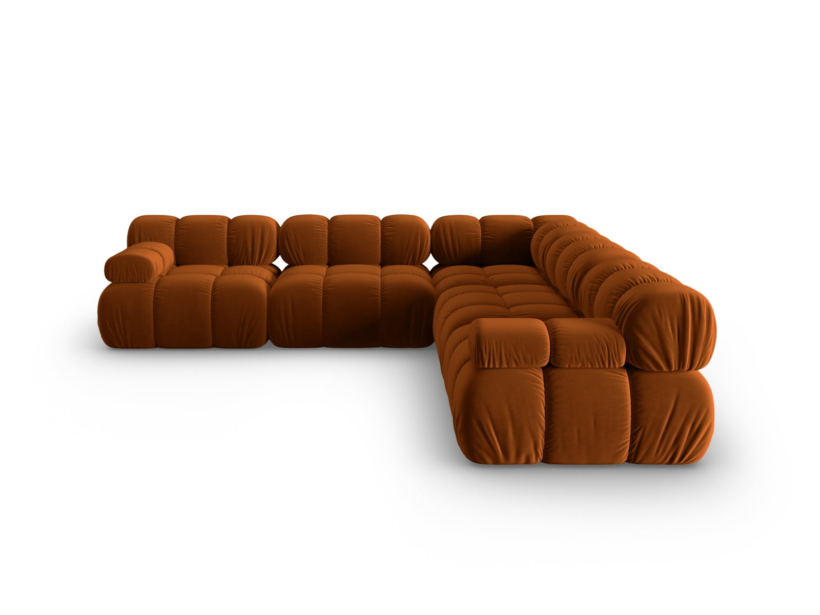 Bellis Velour Symmetrical Ecksofa 5 Sitzer 282cm in Terracotta präsentiert im Onlineshop von KAQTU Design AG. Ecksofa ist von Micadoni