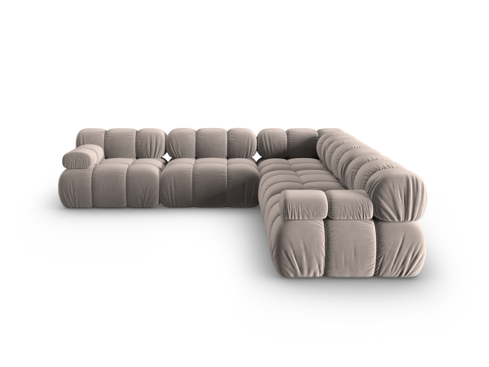 Bellis Velour Symmetrical Ecksofa 5 Sitzer 282cm in Cappuccino präsentiert im Onlineshop von KAQTU Design AG. Ecksofa ist von Micadoni