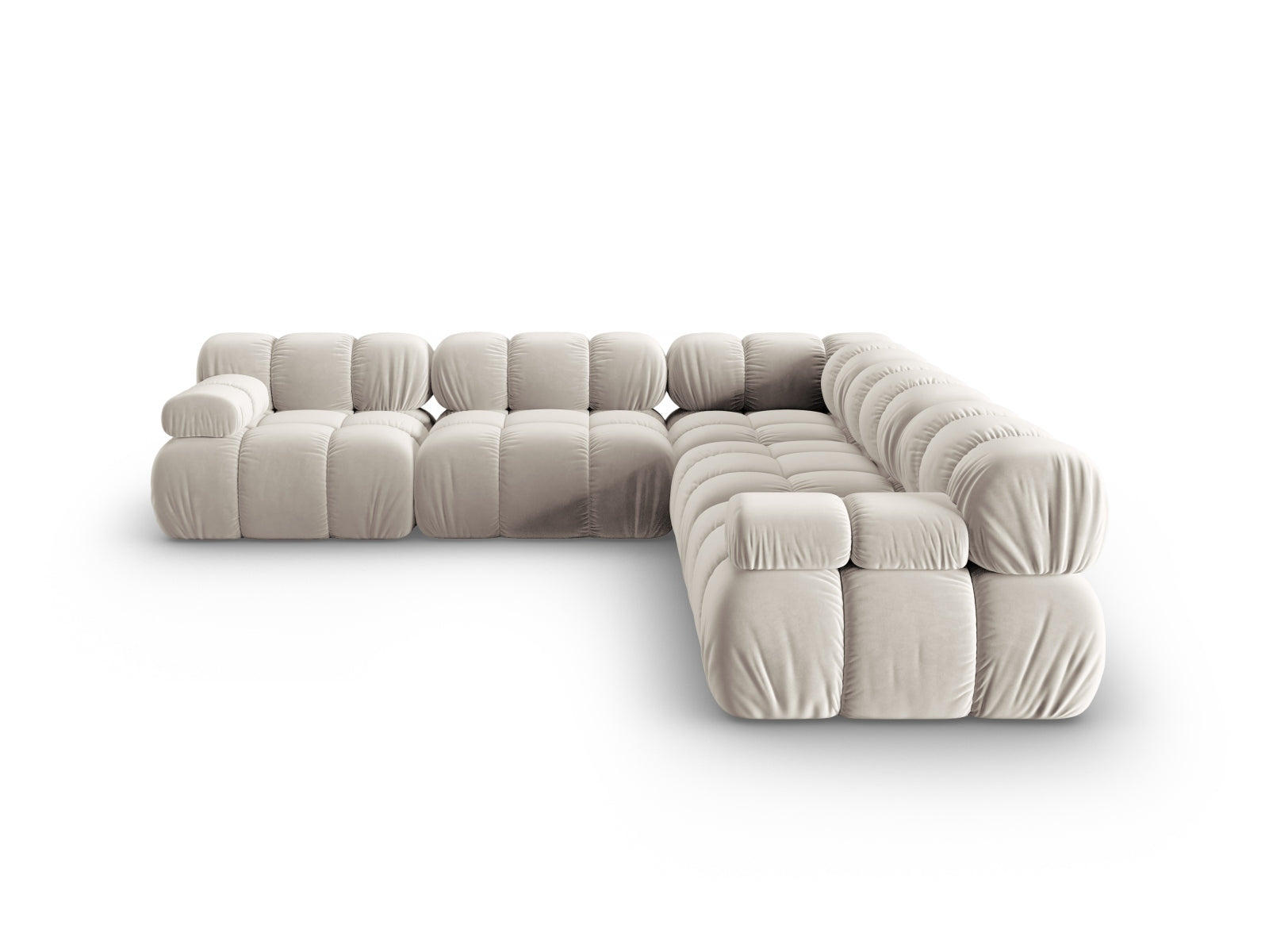 Bellis Velour Symmetrical Ecksofa 5 Sitzer 282cm in Dark Beige präsentiert im Onlineshop von KAQTU Design AG. Ecksofa ist von Micadoni