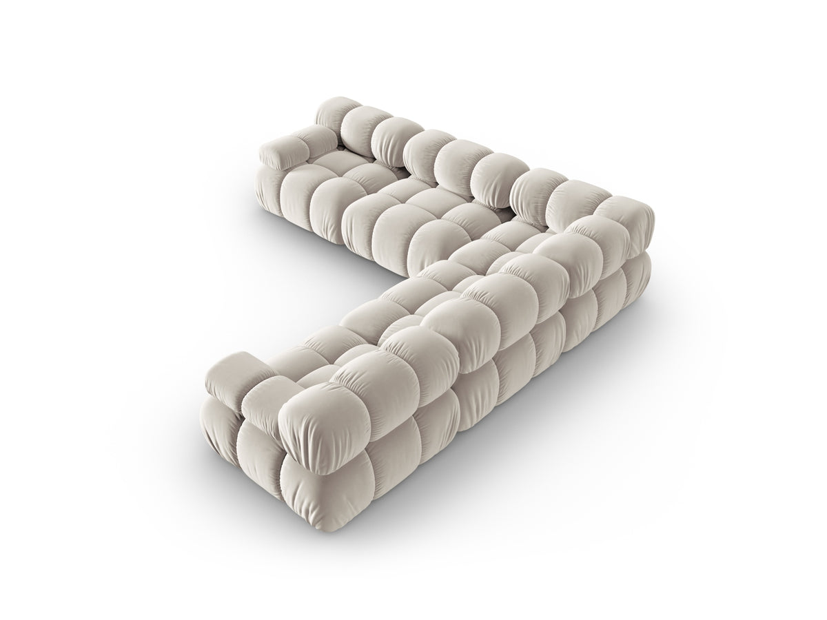 Bellis Velour Symmetrical Ecksofa 5 Sitzer 282cm in Dark Beige-Bluvel präsentiert im Onlineshop von KAQTU Design AG. Ecksofa ist von Micadoni