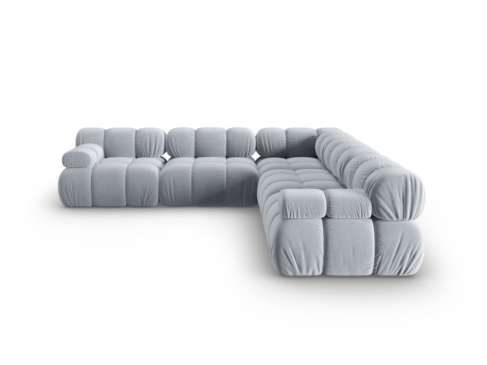 Bellis Velour Symmetrical Ecksofa 5 Sitzer 282cm in Light Blue präsentiert im Onlineshop von KAQTU Design AG. Ecksofa ist von Micadoni