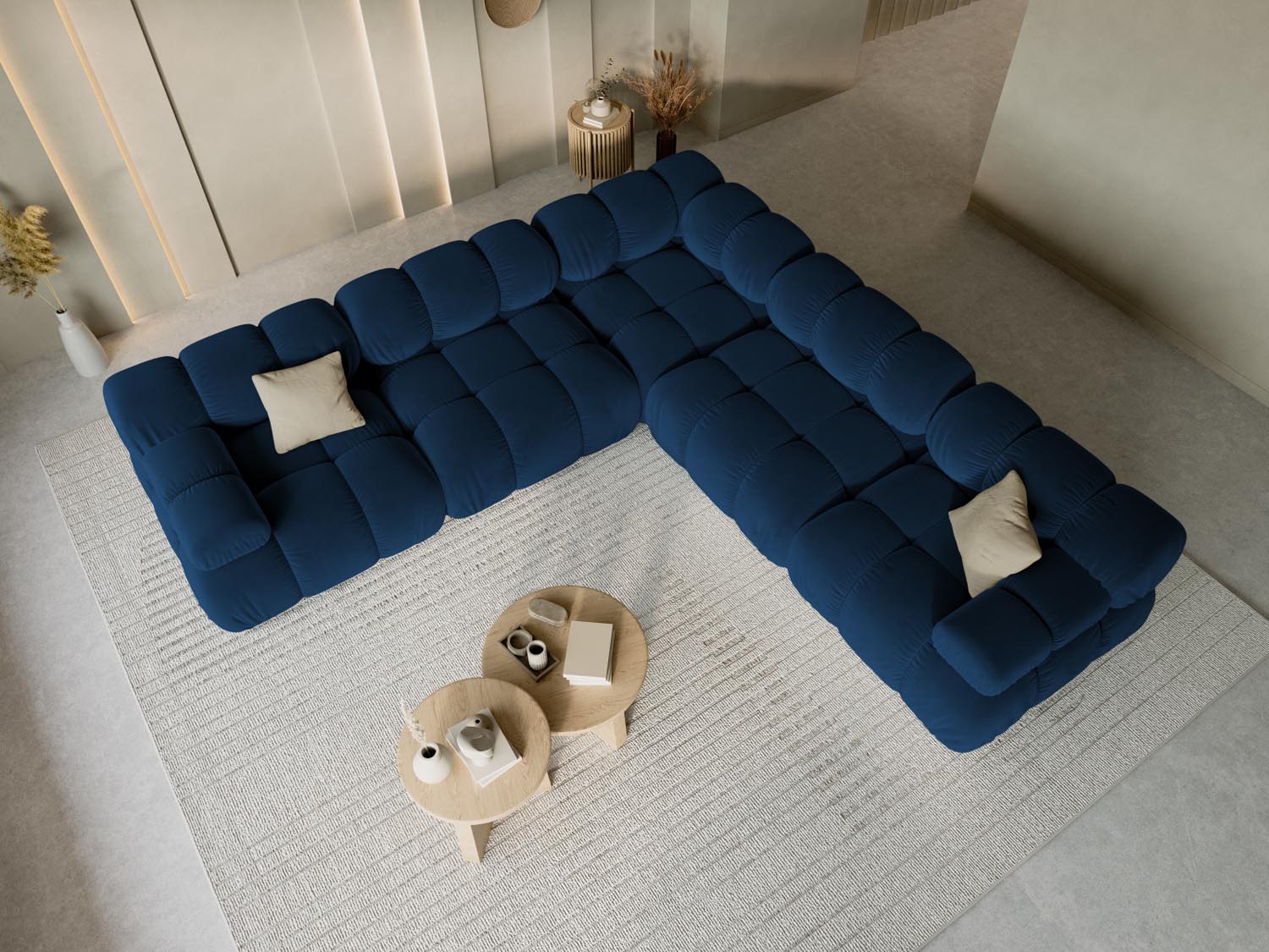 Entdecken Sie das stilvolle Bellis Velour Ecksofa von Micadoni – ein 5-Sitzer mit 282 cm, ideal für Komfort und Eleganz in Ihrem Wohnzimmer.