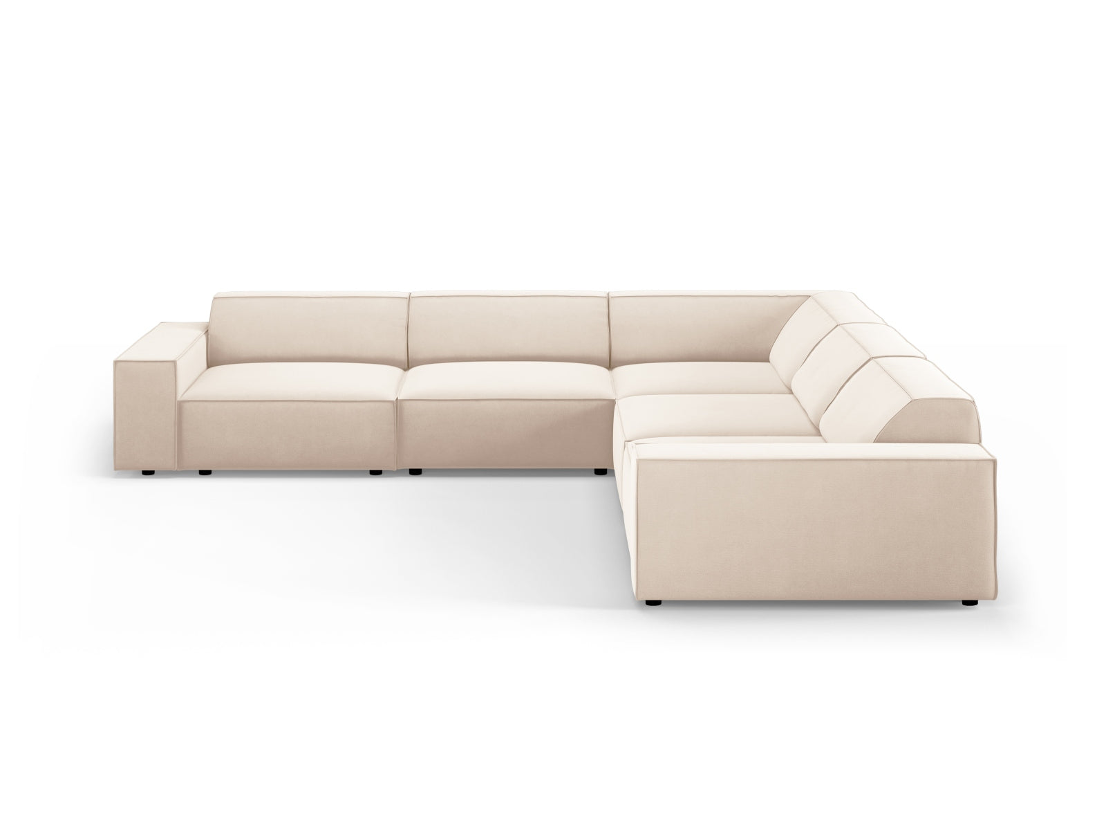 Jodie Velour modulares Symmetrical Ecksofa 6 Sitzer in Light Beige-Bluvel präsentiert im Onlineshop von KAQTU Design AG. Ecksofa ist von Micadoni
