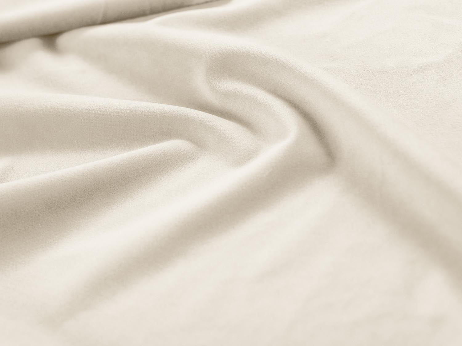 Stylisches Mamaia Velour Ecksofa für 6 Personen, bietet modernen Komfort und ansprechendes Design in sanften Farbtönen.