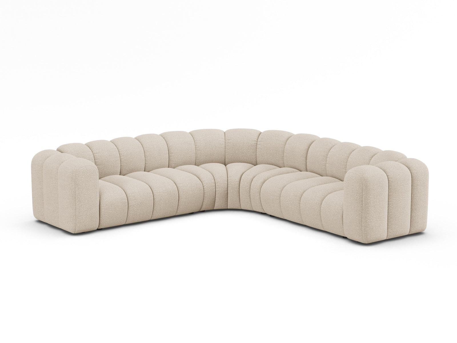 Beige Lupine Modular Ecksofa für 5 Personen, stilvolles Design von Micadoni, ideal für moderne Wohnräume.