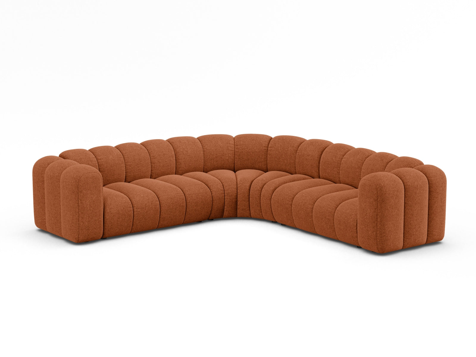 Elegantes Lupine Modular Ecksofa für 5 Personen in Brick-Eden, ideal für stilvolle Wohnräume, erhältlich bei KAQTU Design AG.