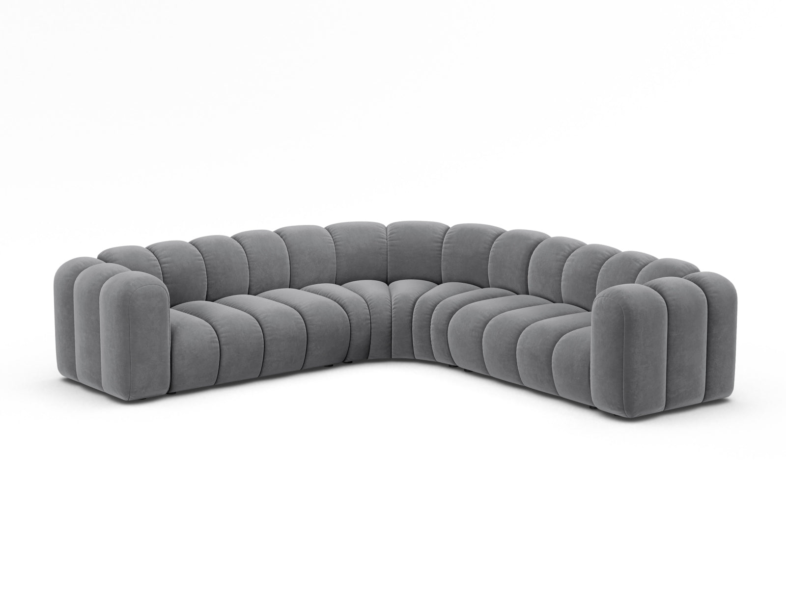 Elegantes Lupine Ecksofa für 5 Personen in stilvollem Grau, ideal für moderne Wohnräume und gemütliche Abende.