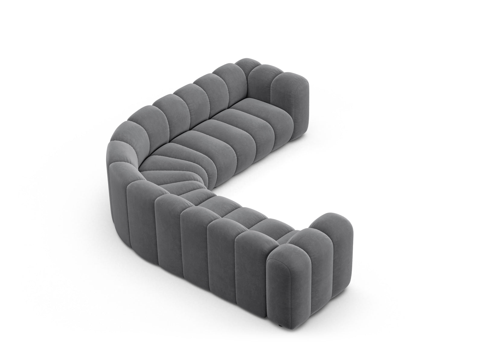 Modulares Ecksofa von Micadoni, grau, für 5 Personen, bietet modernen Komfort und stilvolle Akzente in jedem Wohnzimmer.