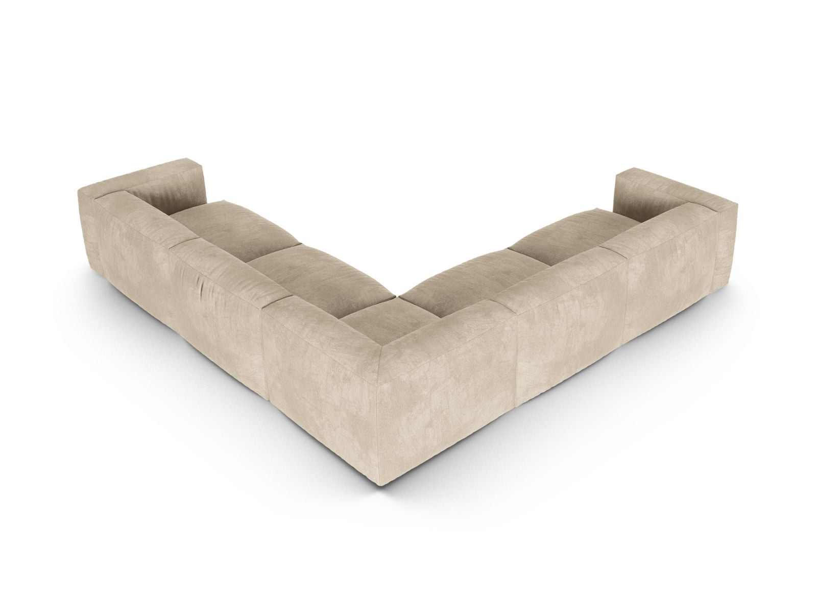Elegantes 5-Sitzer Ecksofa Symmetric XL Martina in hellem Beige, ideal für stilvolle Wohnräume und gemütliche Abende.