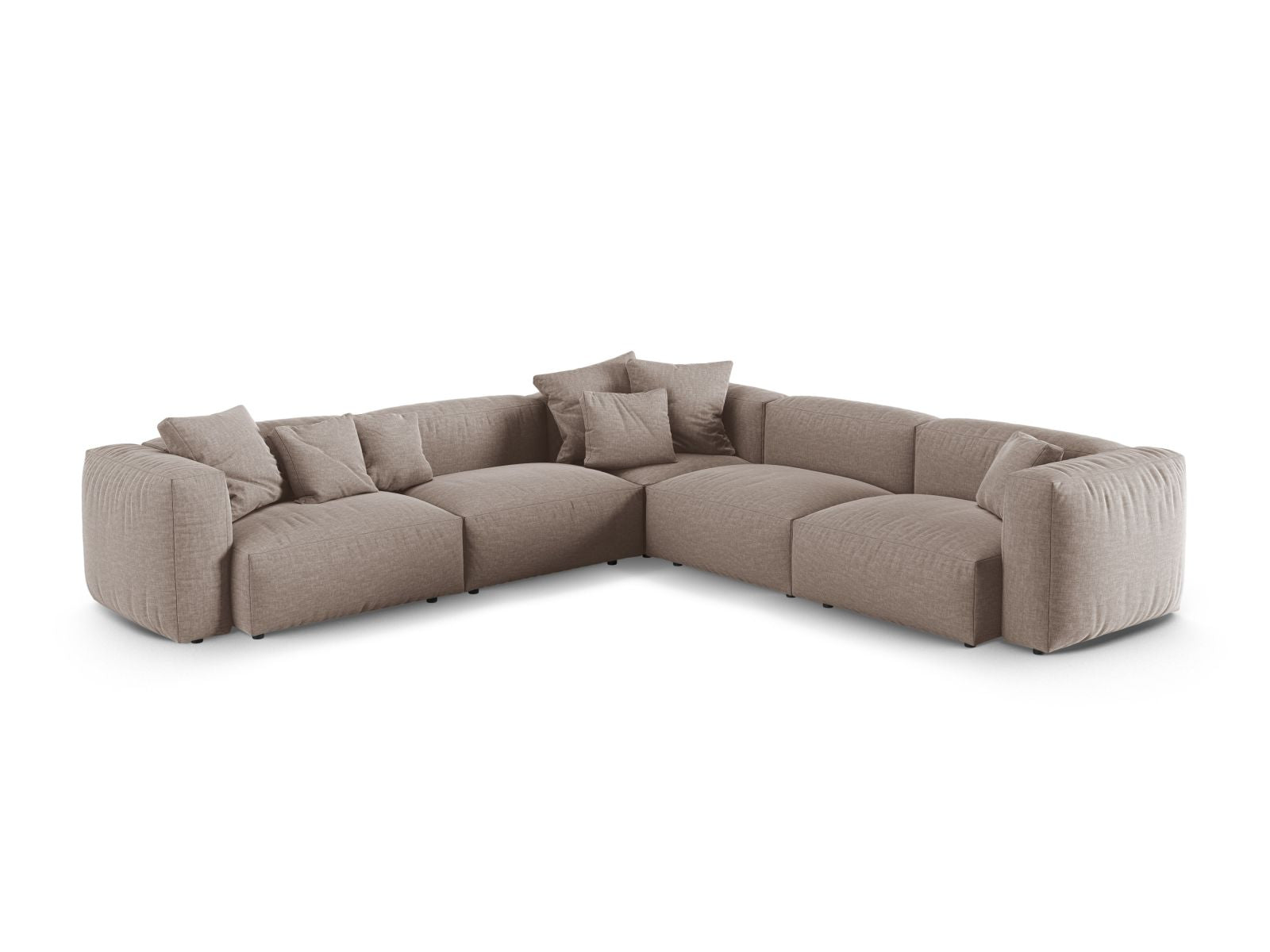 Elegantes, symmetrisches 5-Sitzer Ecksofa XL Martina in frischem Grün, perfekt für stilvolle und einladende Wohnlandschaften.