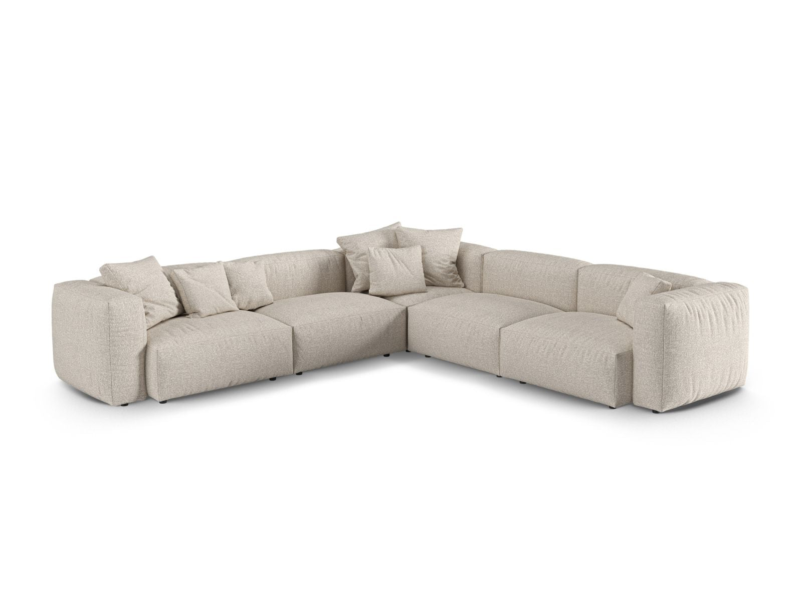 Modulares 5-Sitzer Ecksofa XL Martina in stilvollem Grün, ideal für gemütliche Abende und zeitgemäße Einrichtung.