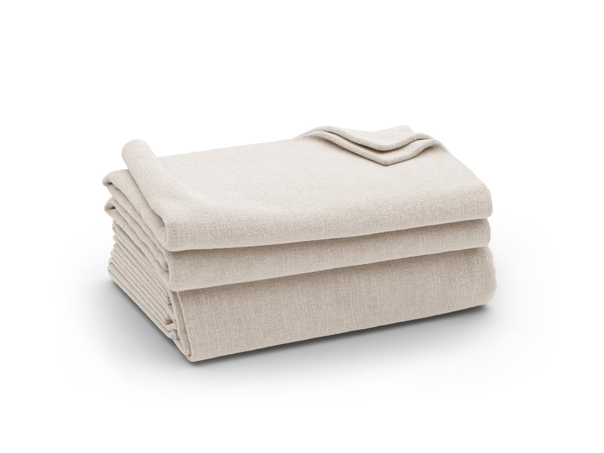 Modulbezug Jodie links in Beige-LINS von Micadoni, Leinen-Chenille-Stoff, Grösse 122x99x1 cm, für modulares Ecksofa